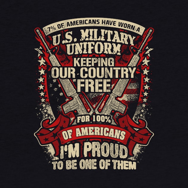Proud US Veterans T Shirt | 7% of Americans by Kibria1991